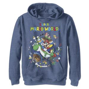 Толстовка Super Mario World Yoshi & Mario Round The World для мальчиков 8–20 лет Licensed Character