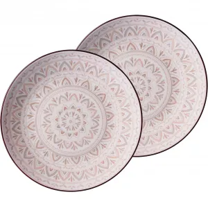 Десертные тарелки Ritzenhoff & Breker «Валенсия», (набор, 2 шт., (2 тарелки), керамогранит, южный декор в технике штамповки, цвет natur/hellbraun/hellrosa