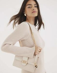 Сумка через плечо River Island Patent RR с панелями кремового цвета