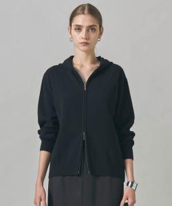 Мягкая вязаная толстовка на молнии из смеси кашемира, пригодная для стирки.