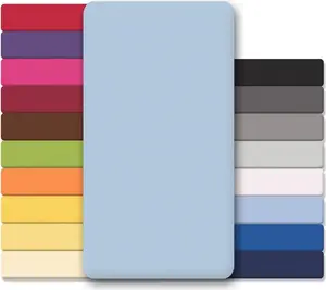 Простыня Lucina 200x200-200x220, аквамариновый, хлопковый трикотаж, 130 г/м² CelinaTex