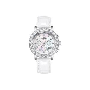 Часы с кварцевым механизмом Princess и ремешком из натуральной кожи, женские, с циферблатом цвета перламутра Disney