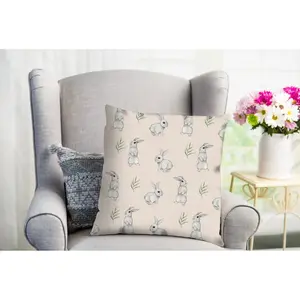 Декоративная подушка queence Берни с милым зайчиком Queence, Grau + bedruckt