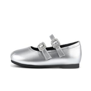 Детские кожаные туфли с амортизацией и водонепроницаемостью. ST&SAT KIDS, серебряный