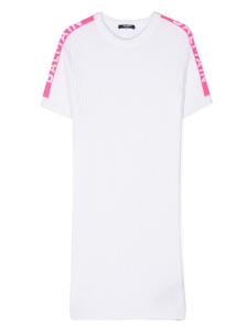 Balmain Kids платье мини с жаккардовым логотипом, белый