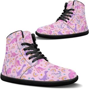 Женские высокие кроссовки-босоножки с принтом животных, широкий носок, подошва с нулевым перепадом, легкие, противоскользящие GETELINSENG, Dinosaur Rainbow