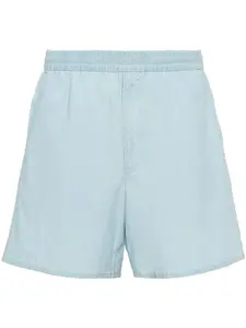 Шорты с эластичным поясом и нашивкой-логотипом Prada, синий