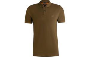 Босс логотип вышитая короткий рукав поло HUGO BOSS, коричневый