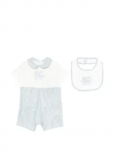 Детский комбинезон с нагрудником с принтом "пейсли" (набор из двух штук) Etro Kids, белый