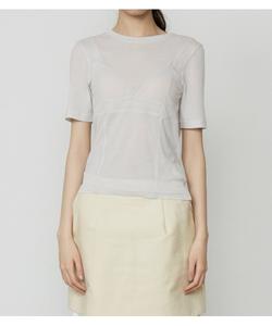 Топ трикотажный полупрозрачный с бюстгальтером LE CIEL BLEU, светло-серый