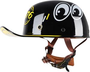 Полушлем мотоциклетный CFZWJ с рисунком, черный / желтый