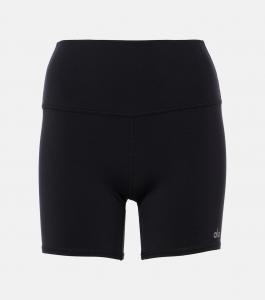 Высокие велосипедные шорты с аэрографией Alo Yoga, черный