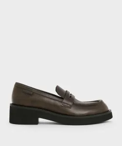 Лоферы с толстой подошвой Charles & Keith, цвет Darkbrown