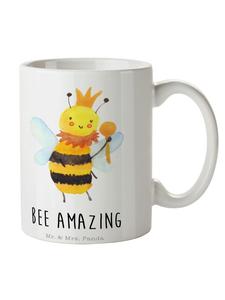 Кофейная кружка с изображением пчелы и короля и надписью белого цвета Mr. & Mrs. Panda