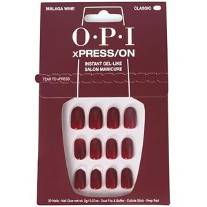OPI Xpress/On Press On Nails До 14 дней носки Гелеобразный салонный маникюр Веганский Экологичный Упаковка с клеем для ногтей Короткие красные ногти Вино Малага