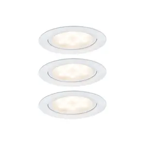 Подсветка для тумбы 3x4,5Вт 12ВА 230В/350мА 65мм белая/металл белый, набор из 3 штук 3 шт. Теплый белый светодиодный комплект встроенных мебельных светильников Paulmann, белый