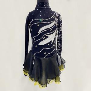 HEAD Платье для фигурного катания Custom, синее, с длинным рукавом, для соревнований, черное, размер XXXXL