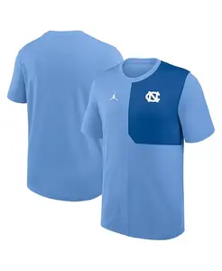 Мужская футболка Carolina Blue North Carolina Tar Heels 2025 Sideline UV Performance Coach Jordan