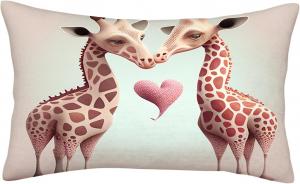 Generic Декоративная подушка с принтом "жираф и сердце" Pink and Brow 7