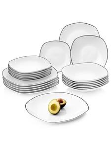 Набор столовых приборов Bilgola Black Rim - 18 предметов из фарфора Sänger