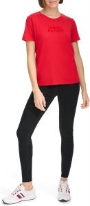 Женская футболка с короткими рукавами и монохромным логотипом Tommy Hilfiger, Rich Red