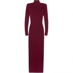 Self-portrait Женское платье с длинным рукавом для новогоднего селфи бордовое