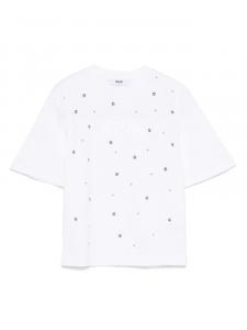 MSGM Kids футболка с заклепками, белый