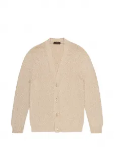 Кардиган из текстурированного хлопка Zanone, бежевый