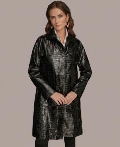 Женское пальто Balmacaan Donna Karan New York, Black Croc