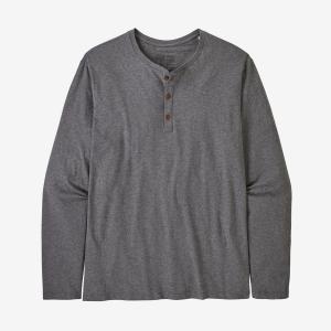 Мужская легкая футболка Henley из регенеративного органического сертифицированного хлопка Patagonia, серый