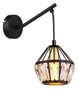Настенная лампа Globo, 12,5x23x25 см, прозрачный/черный/латунный