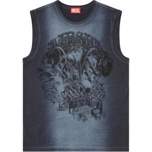 Футболка-майка с принтом логотипа T Bisco Q1 DIESEL, морской синий