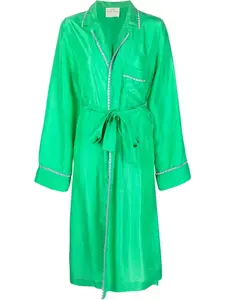 Шелковое пальто с фестонами Forte Forte, зеленый