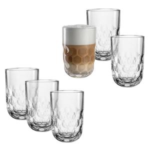 Стакан для латте-макиато GOCCE, 380 мл, набор из 6 шт., 1 вариант, с рельефным узором капель Leonardo, прозрачный