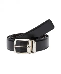 Двусторонний кожаный ремень R Brooks Brothers, черный