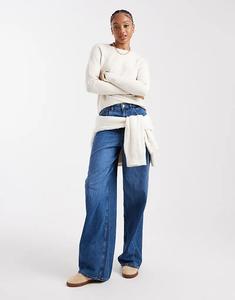 Вязаный джемпер Vero Moda Tall с круглым вырезом кремового цвета