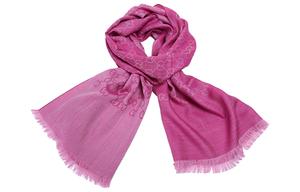 Шерстяной шарф женский розово-красный GUCCI