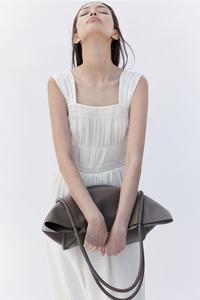 Присборенное платье H&M, белый