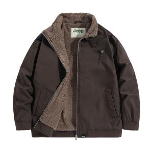 Jeep Вельветовая куртка Unisex P75JMWJ666 Coffee Stand Collar Thickened