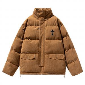 Пуховик Unisex Stand Collar утепленный стеганый HUANQIU, coffee