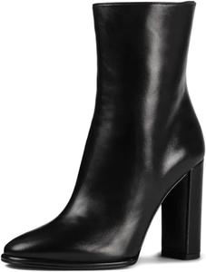 Женские ботильоны Zszszsu с закрытым носком, массивным высоким каблуком, боковой молнией, стильные короткие ботинки для повседневной носки и вечеринок, размеры 4-16 US, Black