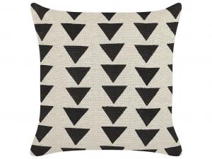 BELIANI декоративная подушка светло-бежевого и черного цвета, хлопок 45 х 45 см, чехол с наполнителем на молнии, геометрический узор, треугольники, украшение для гостиной в стиле бохо