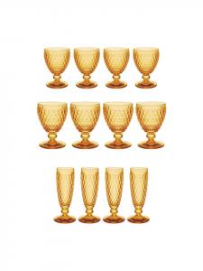 Набор из 12 бокалов Boston Coloured для воды, вина и шампанского в шафрановом цвете Villeroy & Boch