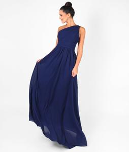 Вечернее платье макси на одно плечо KRISP, темно-синий
