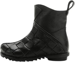 Женские ботинки на низком ходу из натуральной кожи с боковой молнией, мягкой противоскользящей подошвой, удобные для повседневной носки, поездок, прогулок и работы Netehadi, Black