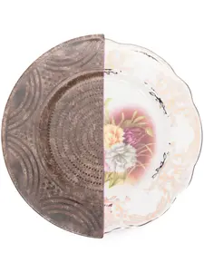 Тарелка hybrid nok в стиле колор-блок, 20х20 см, Seletti, коричневый