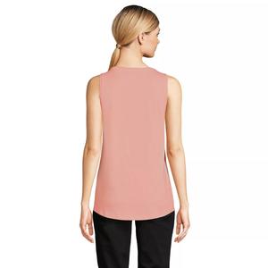 Хлопковая туника-майка с круглым вырезом Petite Lands' End Supima Lands' End, белый