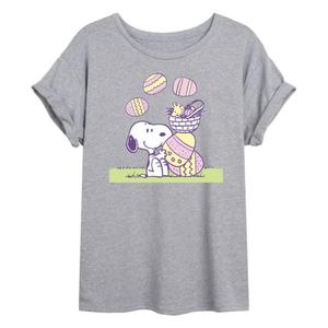 Футболка Juniors Peanuts с изображением пасхальных яиц Снупи и Вудстока Licensed Character, серый