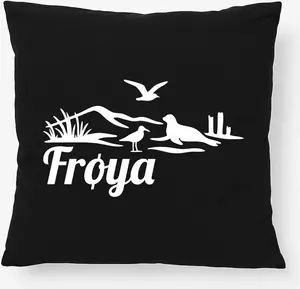 Подушка Huuraa Frøya Норвегия Gift 40х40см с наполнителем Черный хлопок Frøya Decor Hellweg Druckerei