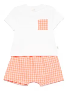 Комплект из футболки и шортов в клетку гингем TEDDY & MINOU, белый